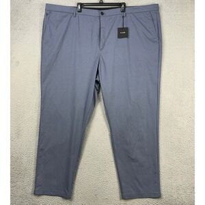 01.Algo Mens Chino Golf Pants 48 Blue Performance Tech Flat Front Straight NEW‎